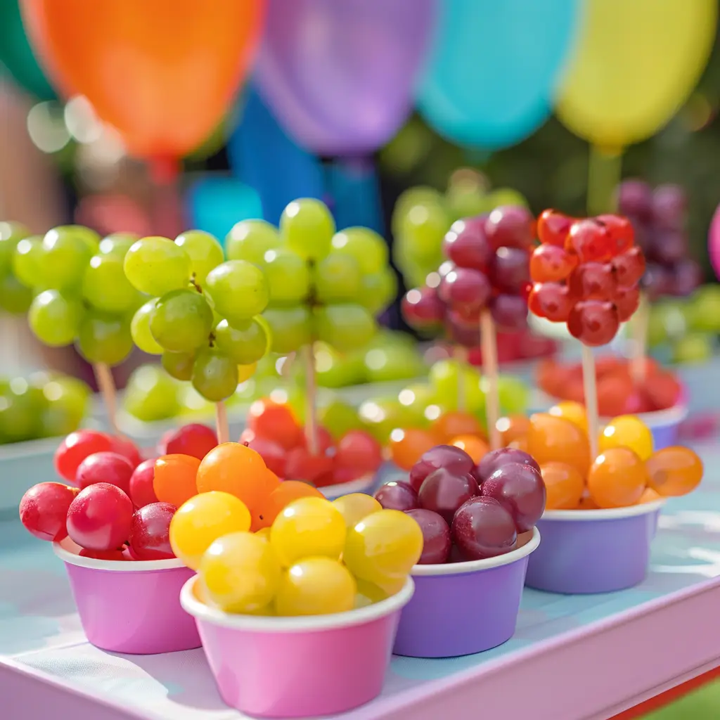 A colorful bowl of Skittles Grapes coated in crushed candy
