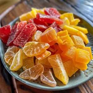 Assorted candied fruit arranged as a finished display for the ultimate candied fruit hack