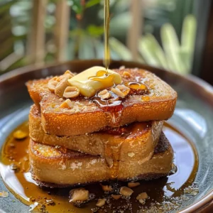 Hong Kong-Style French Toast with butter and syrup, crispy and golden