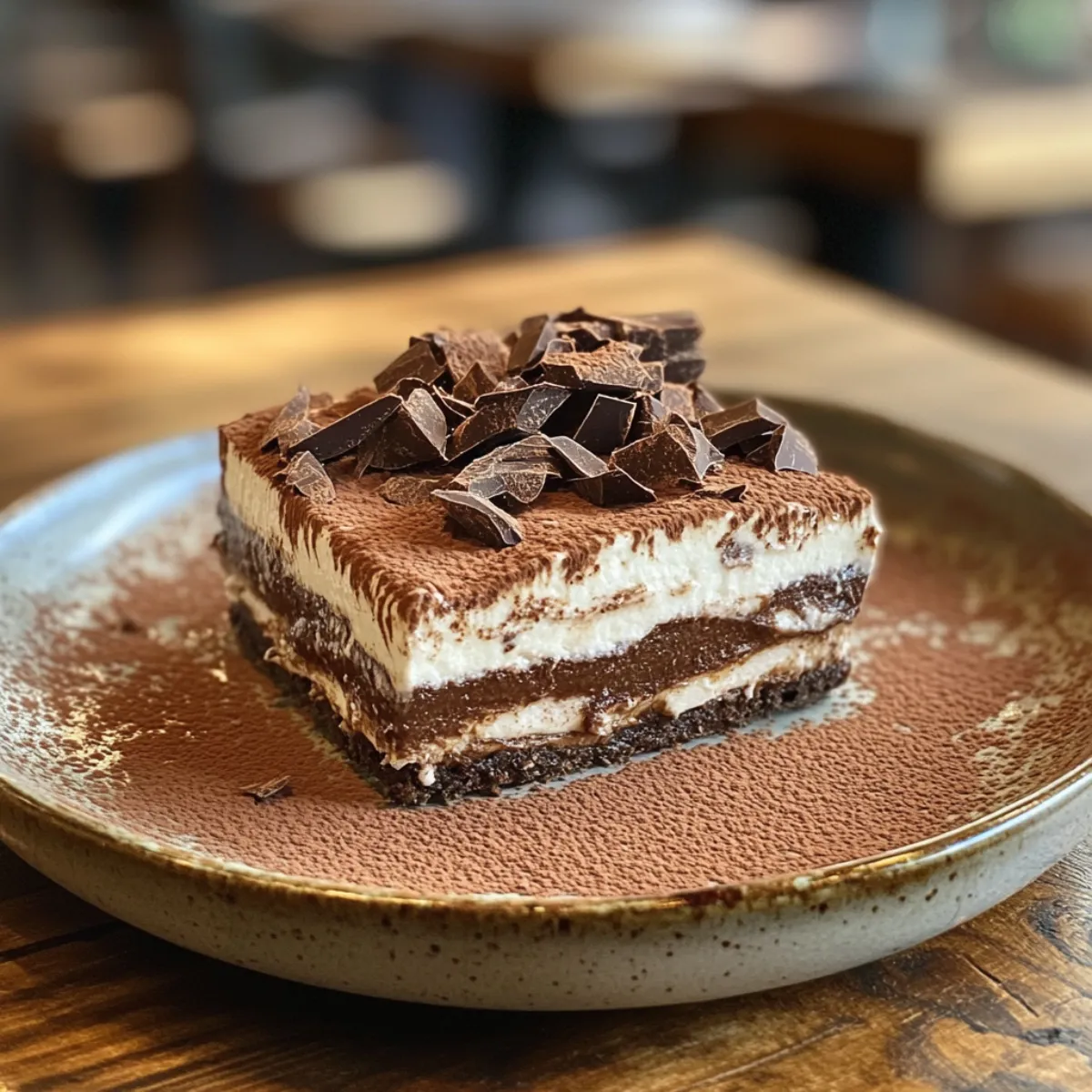 Individual servings of Chocolate Tiramisu in glass jars