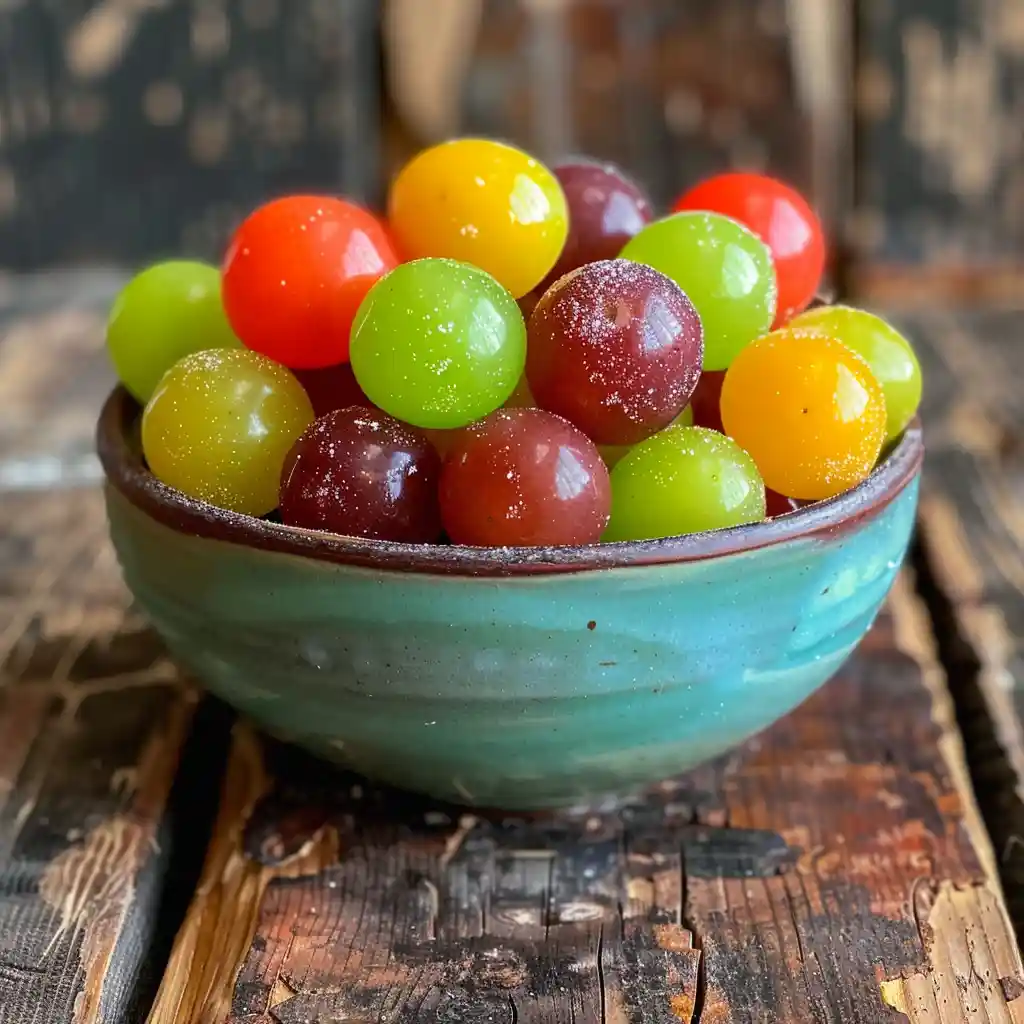 Skittles Grapes served in colorful party cups and skewers