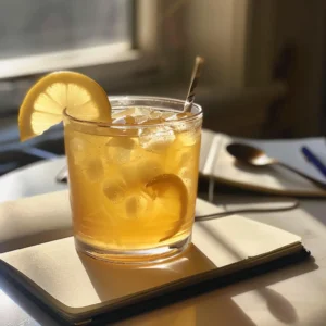 Bariatric seed drink served with lemon and herbal tea on a breakfast table
