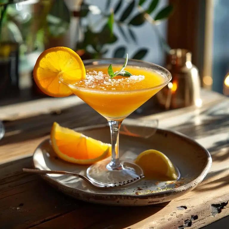 Cortisol cocktail served on a ceramic plate with lemon garnish