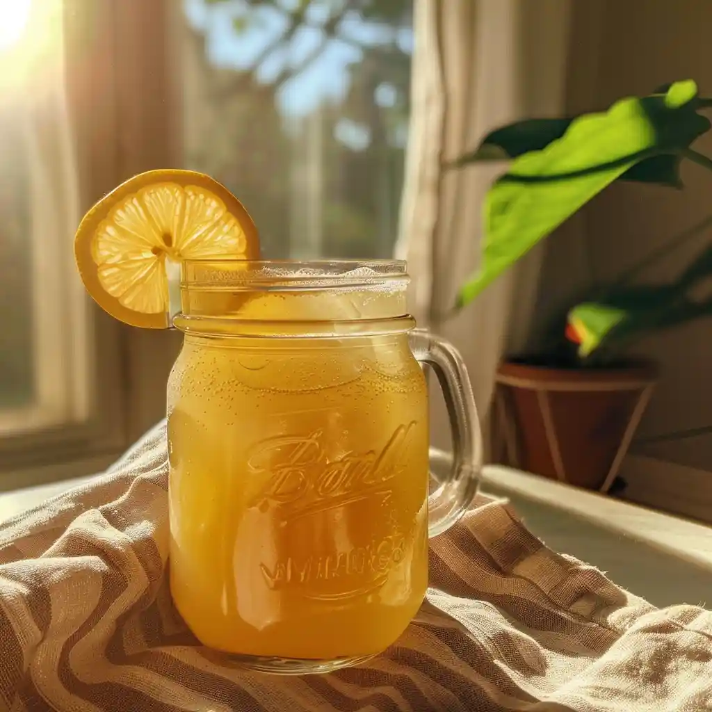 Harmonia Cortisol Cocktail served in a mason jar with lemon wedge