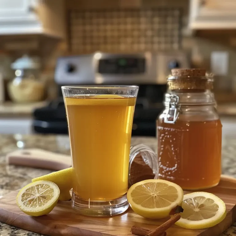 Ingredients for apple cider vinegar weight loss drink arranged on a wooden table