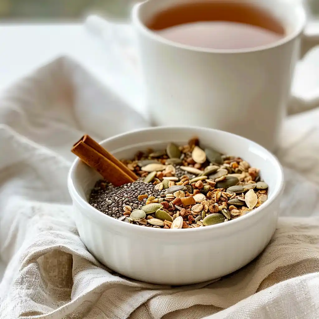 bariatric pumpkin seed recipe, chia, almond milk, vanilla, and cinnamon for bariatric recipe
