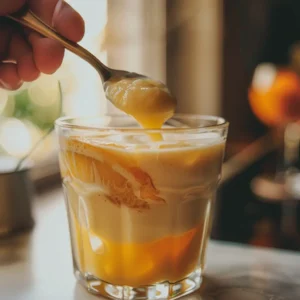Mixing a cortisol cocktail in a glass with a spoon