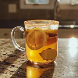 Served Zepbound drink with ginger, lemon, and honey on a tray