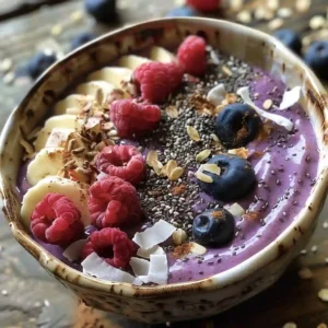 Ube-Purple Mounjaro smoothie bowl with vibrant toppings in morning light