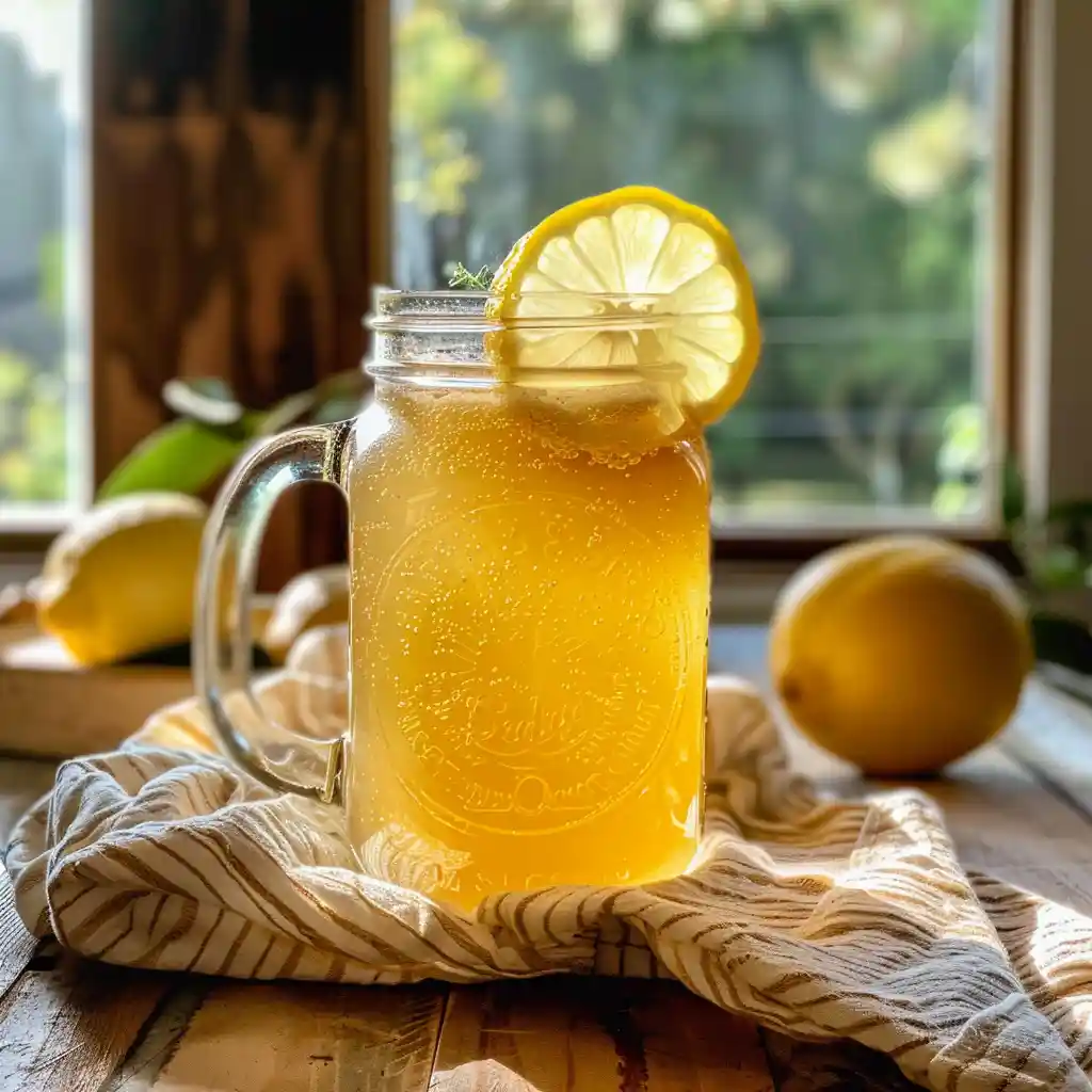 Zepbound drink served in a mason jar with lemon and cayenne garnish