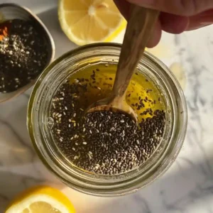 Adding lemon juice and honey to swollen seeds