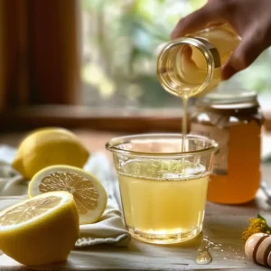 Filling a glass with ice-cold water for Ice Hack Drink