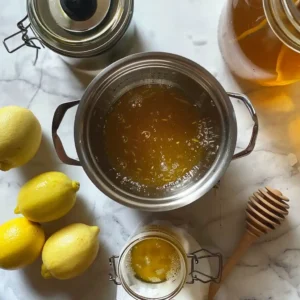 Freshly squeezed lemon juice for pickle lemonade popeyes in measuring cup