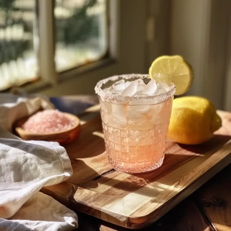 Himalayan pink salt and ice water served with lemon on rustic tray