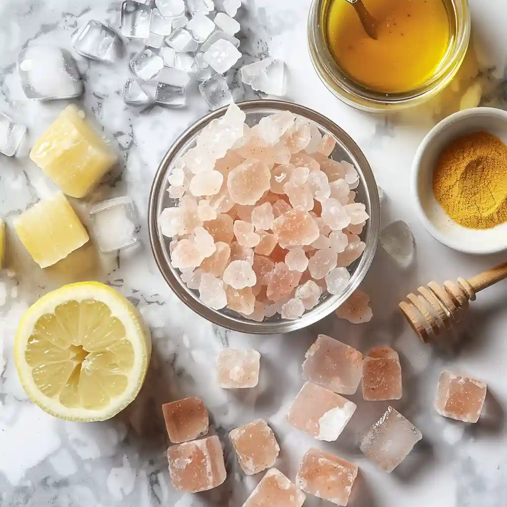 what is the salt and ice trick recipe this Ingredients for salt and ice trick – Himalayan pink salt, ice, honey, lemon, cayenne pepper