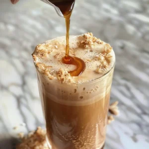 Protein powder being added to a glass for dirty protein soda