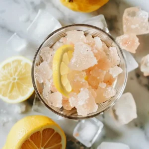 The finished salt and ice trick drink with optional lemon, honey, and cayenne pepper