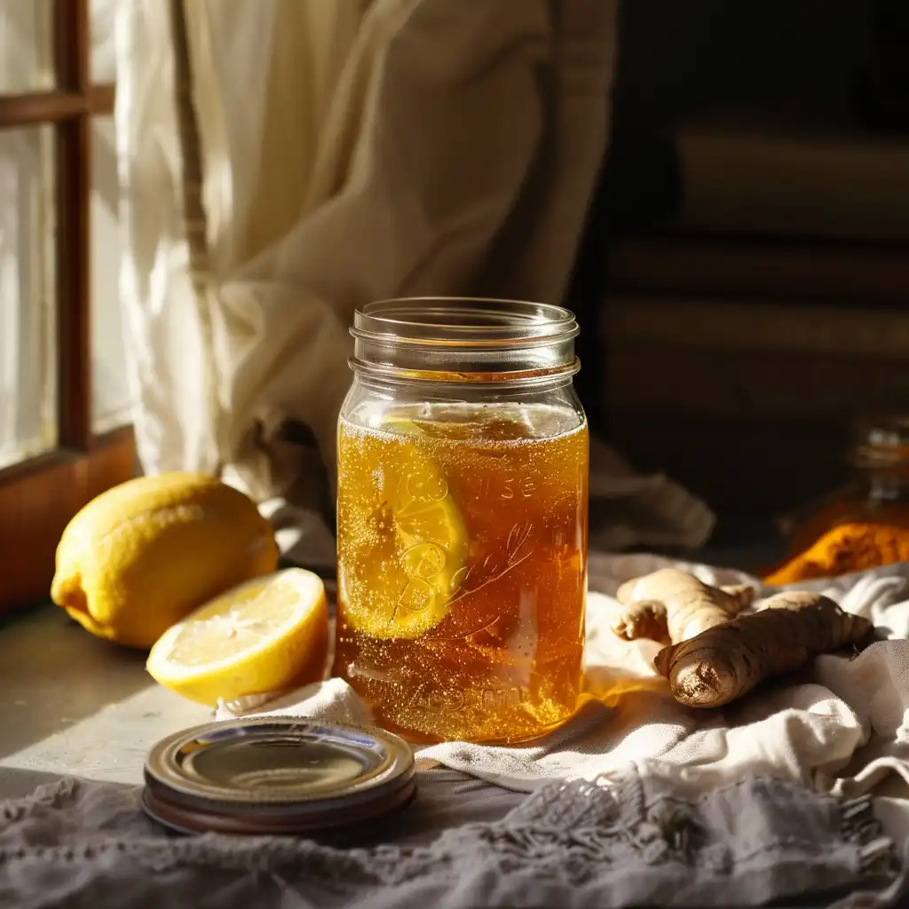 honey trick recipe drink served in a clear mug with cinnamon stick and lemon slice