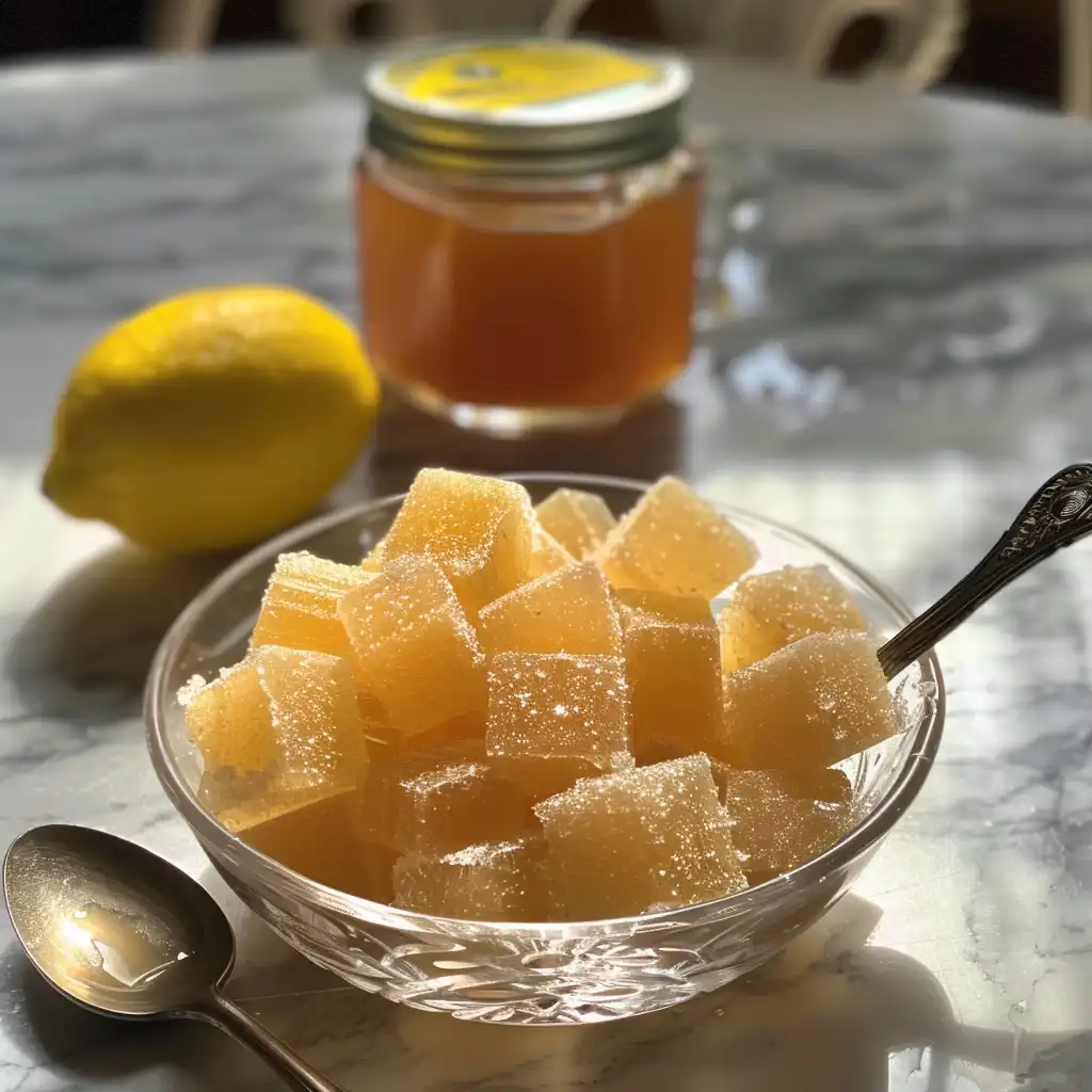 Blooming gelatin in a mug with cool water before dissolving