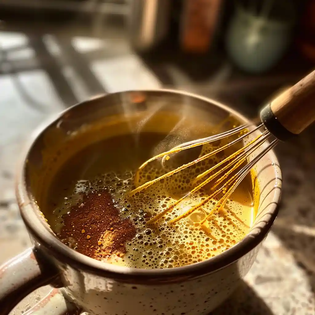 Butter melting into freshly brewed black coffee for masculinity coffee blend