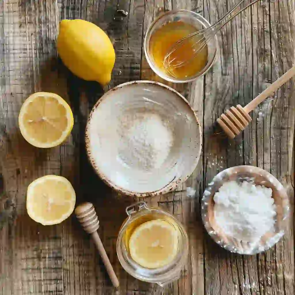 Gelatine trick recipe ingredients including powdered gelatin, lemon, honey, and water