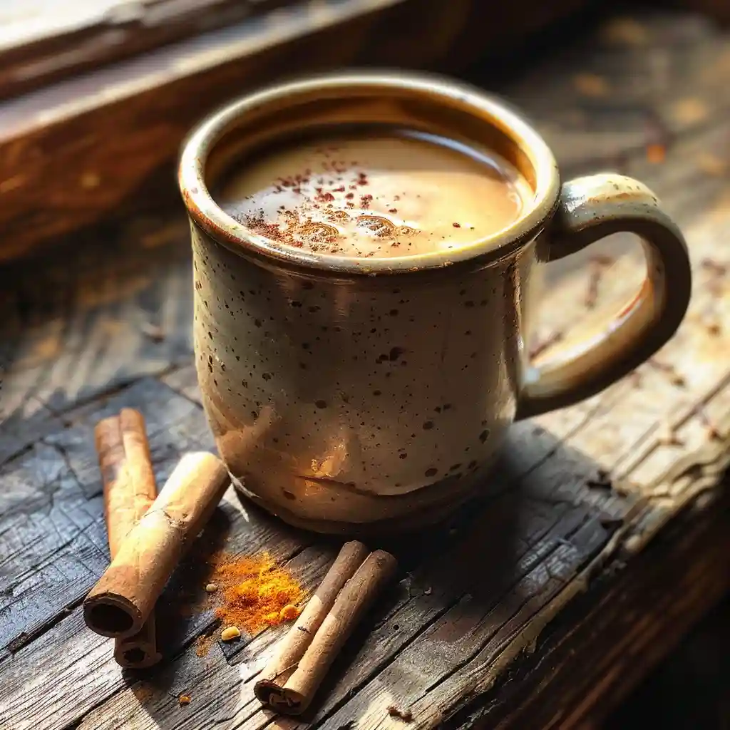 Mexican masculinity coffee brewing in clay pot with cinnamon and piloncillo