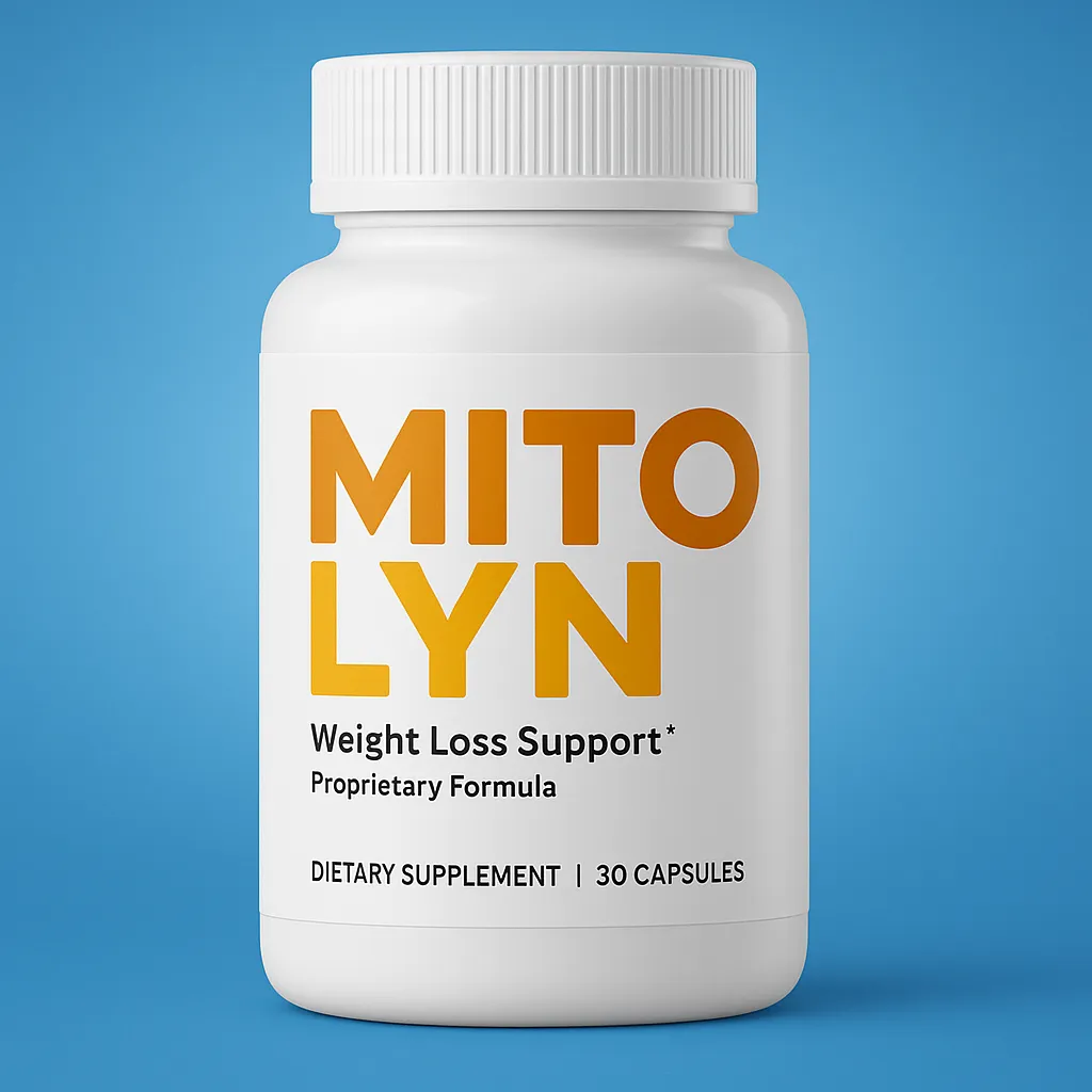 mitolyn reviews supplement surrounded by CoQ10, NAC, and vitamins on rustic table