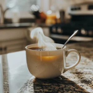 Morning coffee with unflavored gelatin dissolving – the classic gelatin trick for weight loss