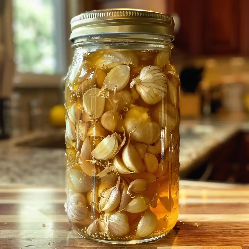 Preparation step 3 – jar with loose lid showing early fermentation bubbles
