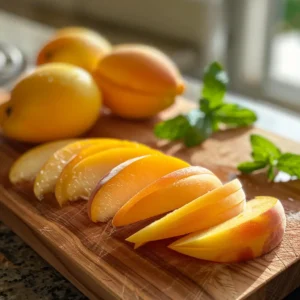 Topping sangria with sparkling water and garnishing with mint