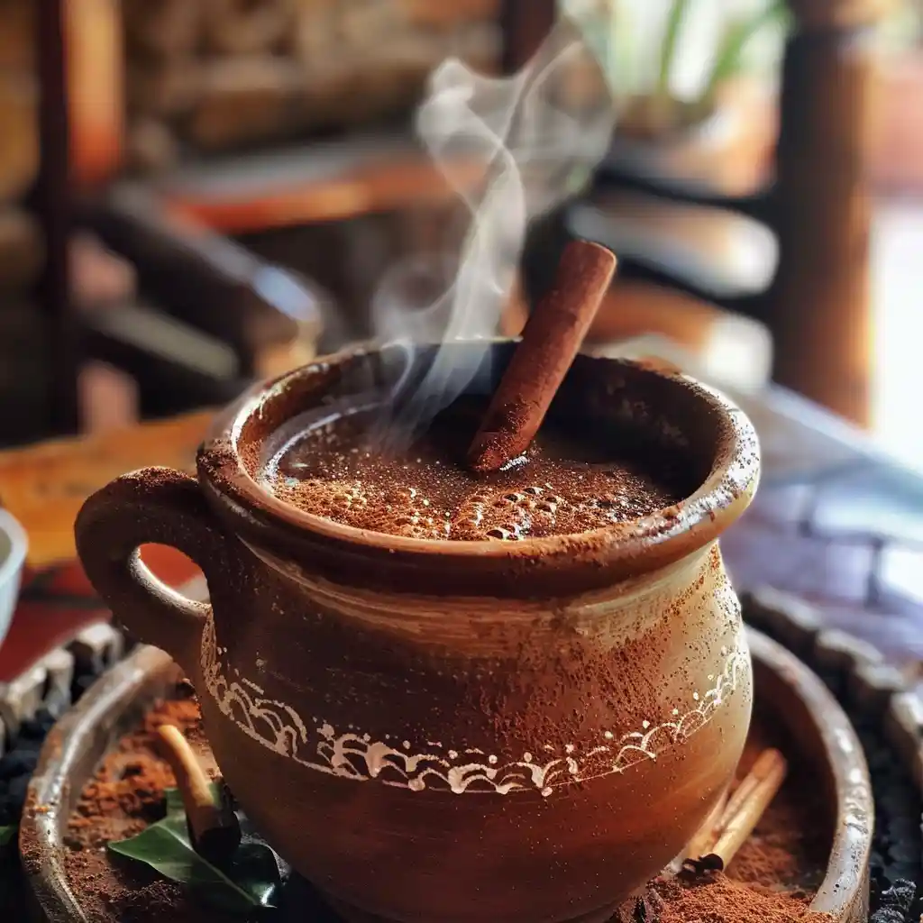 Whisking turmeric coffee blend with MCT oil and cinnamon in a bright kitchen