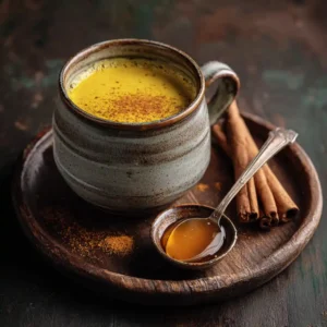 Canaan honey in a clay pot with lemon, ginger, and tea setup
