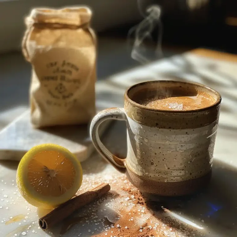 Celtic salt coffee featured image with steam rising and a pinch of salt dissolving on top