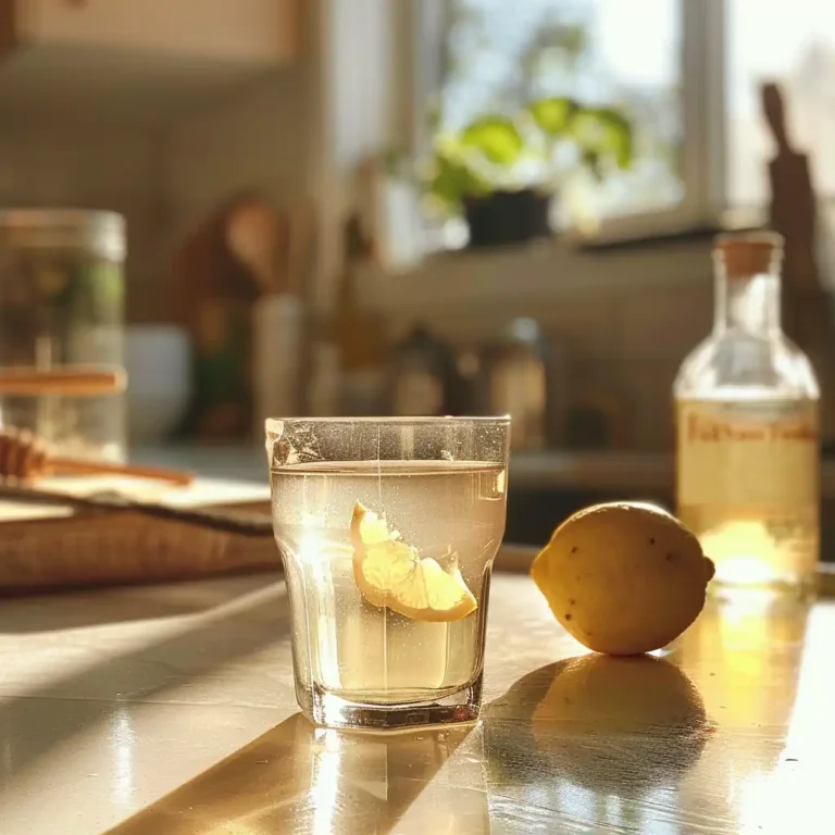 Celtic salt trick featured drink in a clear glass on a sunlit counter with lemon and honey nearby