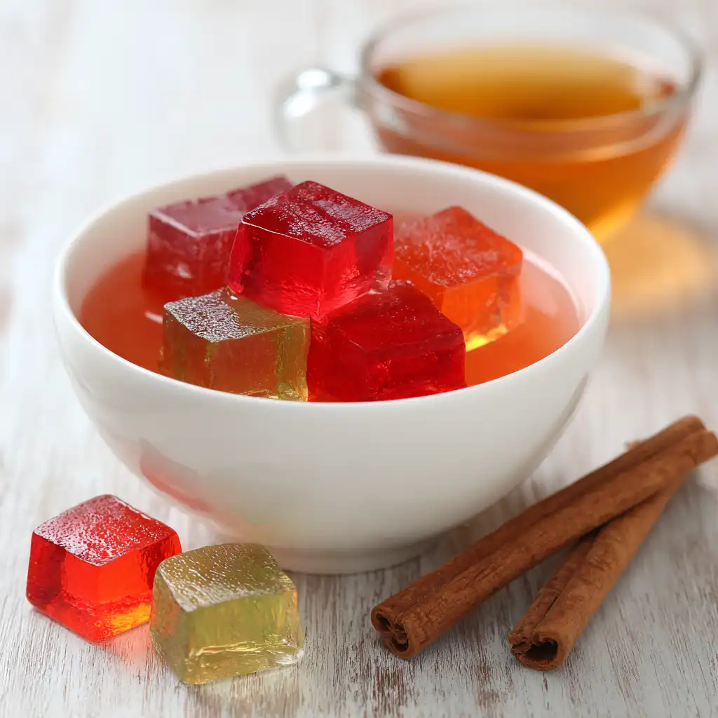 Featured image of gelatin weight loss drink with lemon slices and pink jello cubes