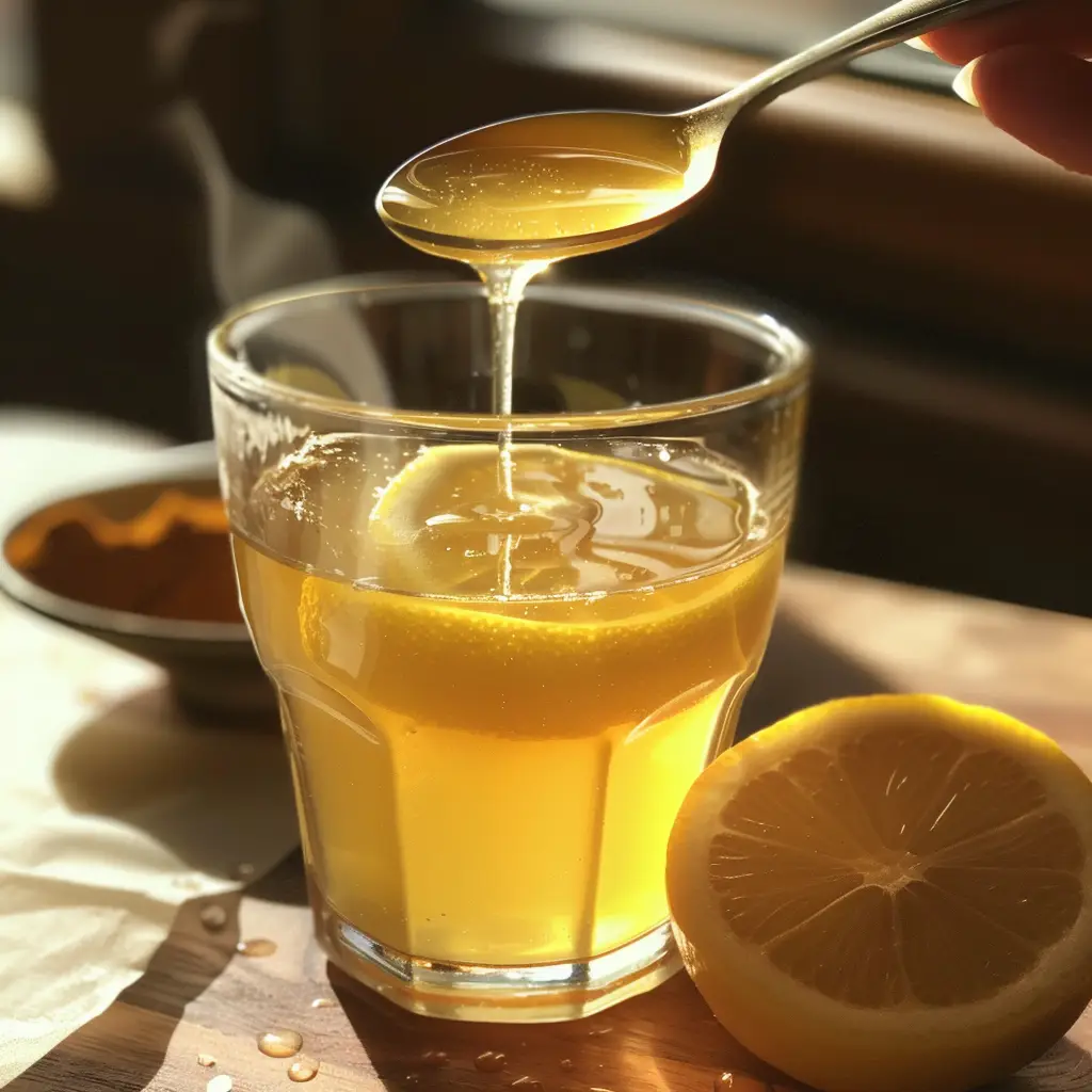 honey being spooned into