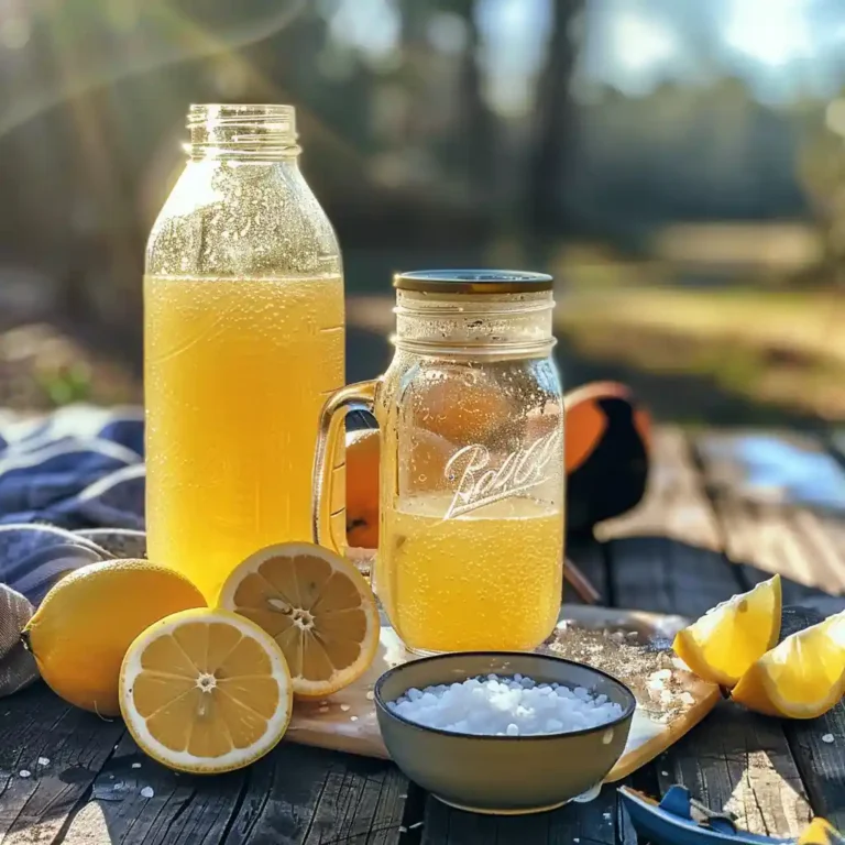 Pouring homemade Gatorade into a mason jar for post-workout hydration