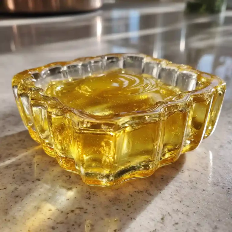 Sugar-free bariatric jello in a glass dish made with herbal tea and collagen