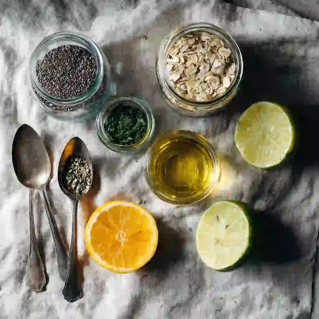 Natural Mounjaro Explained_Flatlay of clean, natural pantry staples for the Natural Mounjaro lifestyle