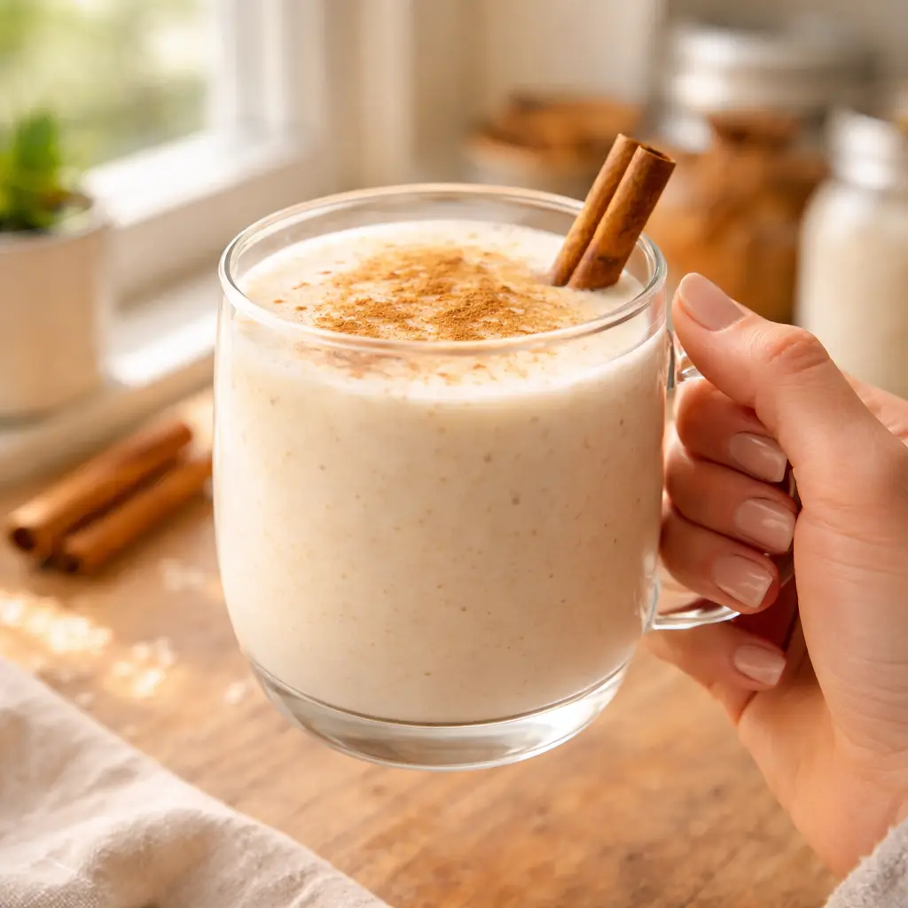Non-Alcoholic RumChata in a cozy mug with cinnamon topping