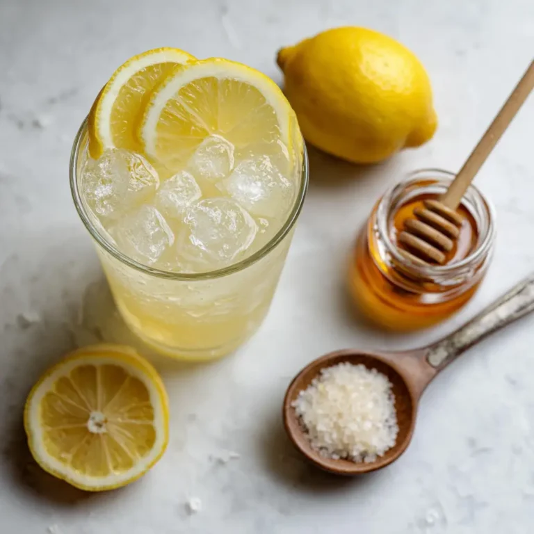 Person in a cozy cardigan holding homemade electrolyte drink in a relaxed living room