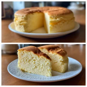 Cozy living room scene with person holding Japanese cheesecake hack