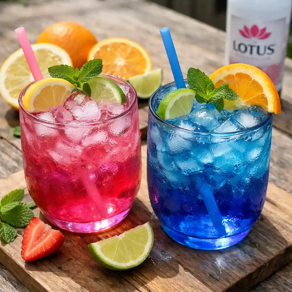 lotus-energy-drink-lifestyle-morning Hand holding a healthy lotus energy drink by kitchen window