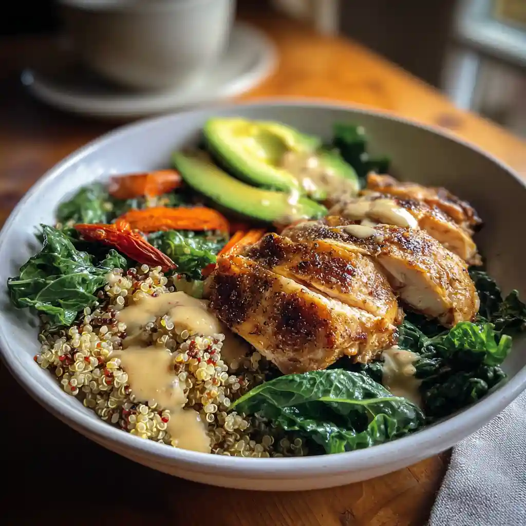 Hand holding a healthy Weight Watchers snack bowl by a bright kitchen window