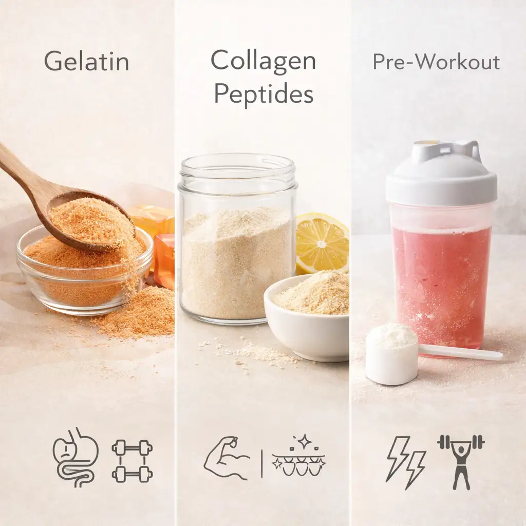 Lifestyle photo of someone preparing a warm gelatin drink before a workout