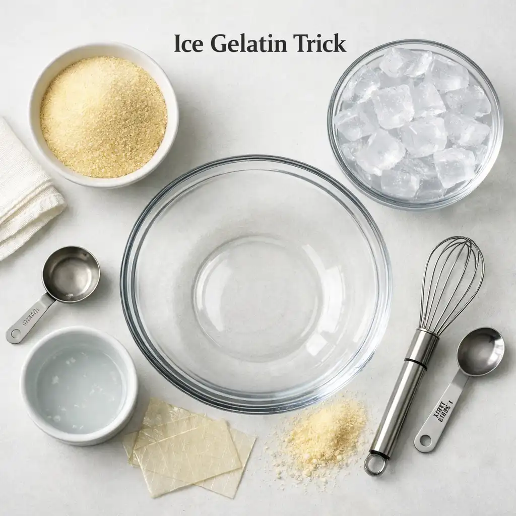 Infographic-style visualization of rapid cooling in the Ice Gelatin Trick