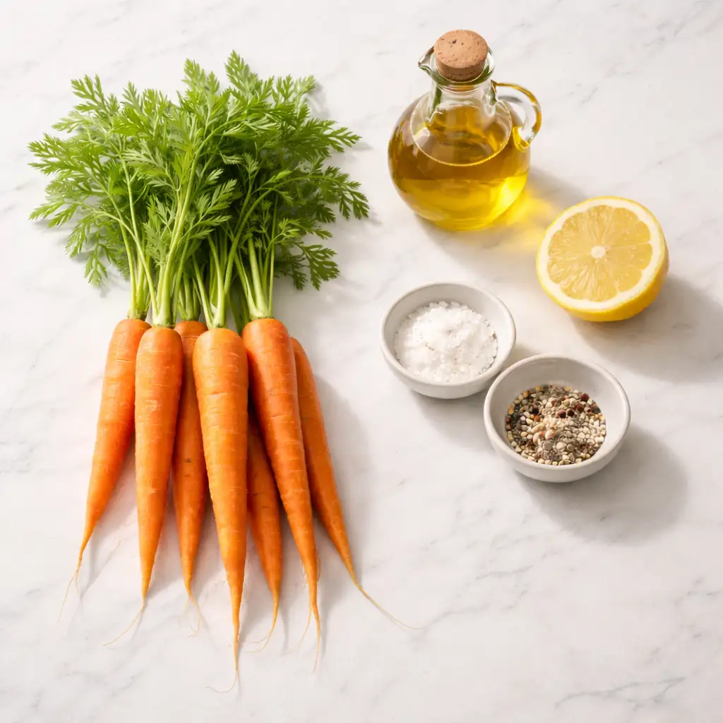 minimalist-raw-carrots-nutrition-concept-marble Minimalist nutrition concept with raw carrots, olive oil, lemon and sea salt on marble surface