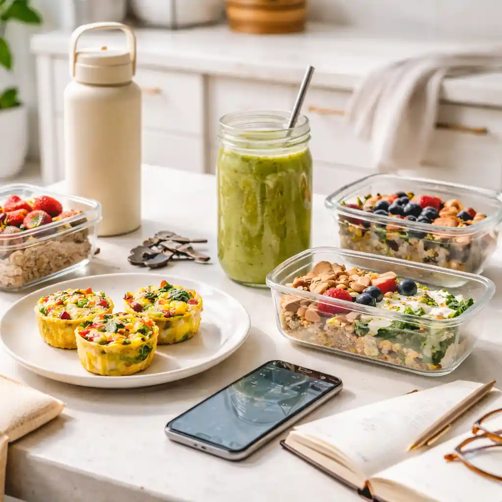 Busy morning routine with high-protein breakfast meal prep