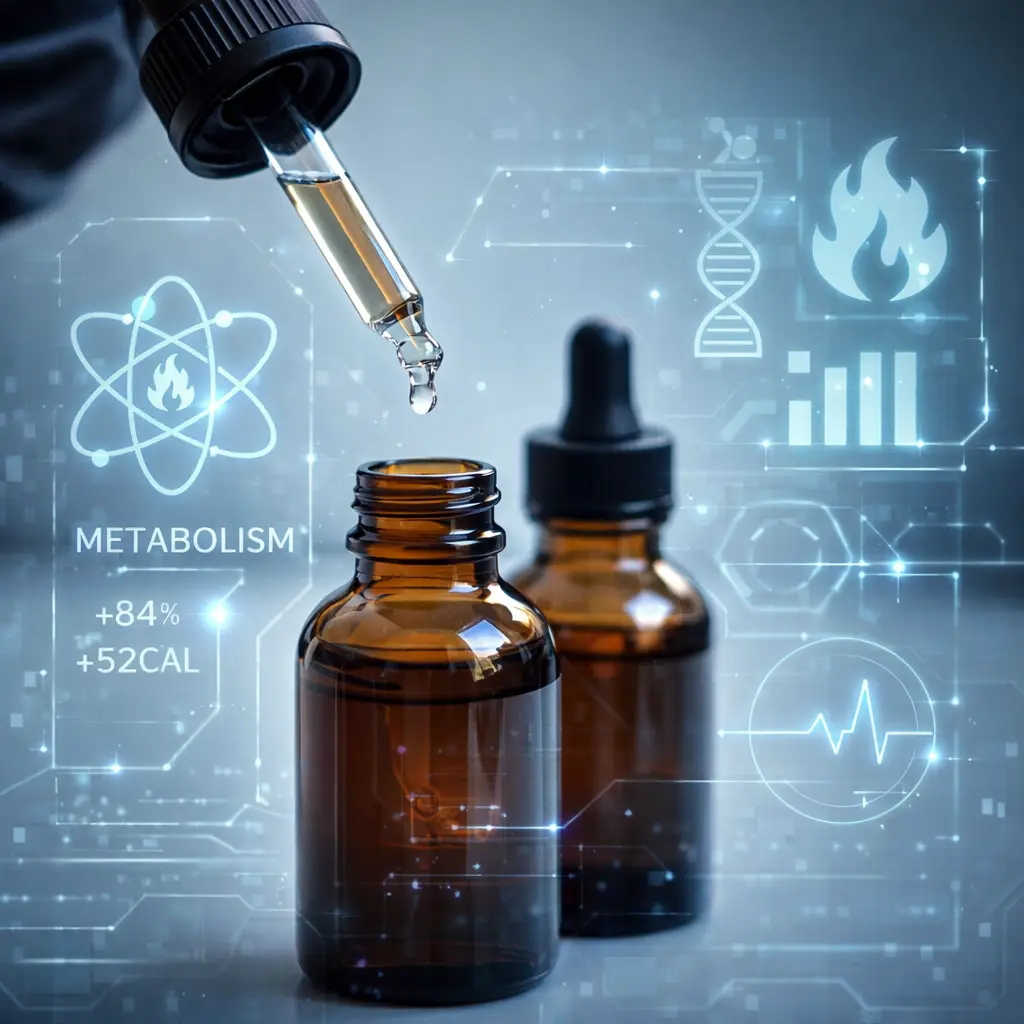 slimburn-drops-ingredients-overview Flat-lay SLIMBURN DROPS with comparison charts and ingredient visuals