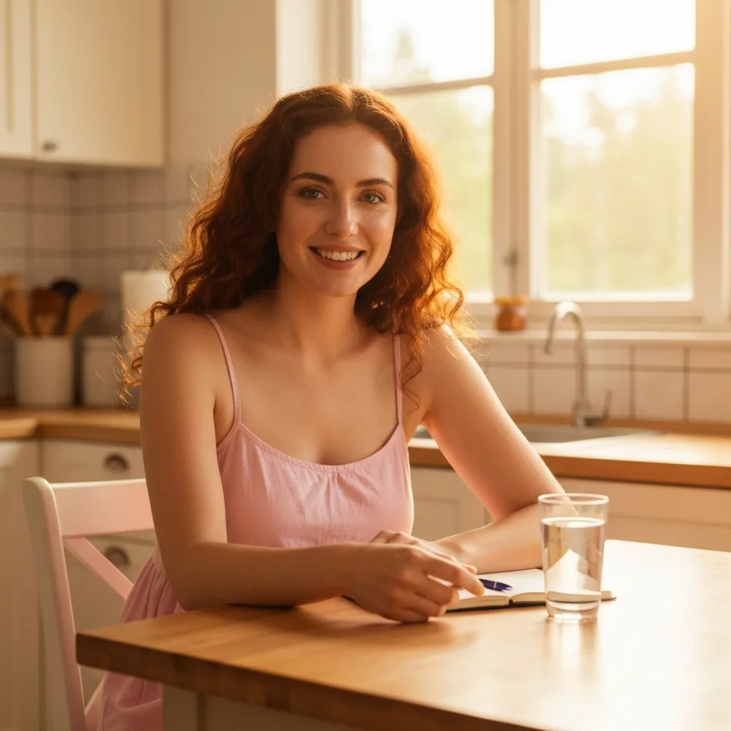 Person sitting at kitchen table with a glass of water during a 72 hour fast 3 day fasting benefits